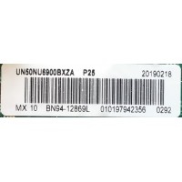 KIT DE TARJETAS PARA TV SAMSUNG SMART TV / NUMERO DE PARTE MAIN BN94-12869L / BN41-02662A / BN97-14054K / FUENTE BN4400932B / BN44-00932B / L55E6_NSM / PSLF171301A / PANEL CY-NN050HGAV9H / MODELO UN50NU6900 / UN50NU6900BXZA / UN50NU6900BXZA AA03